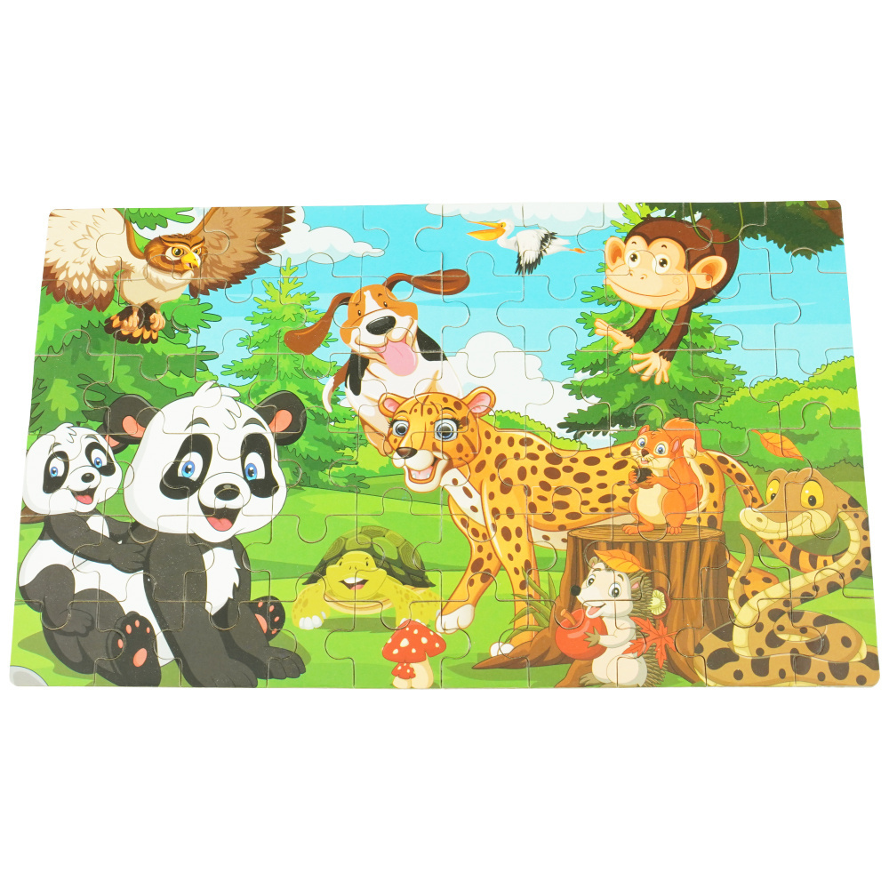 Kolorowa układanka puzzle safarii sowa małpka 60 elementów