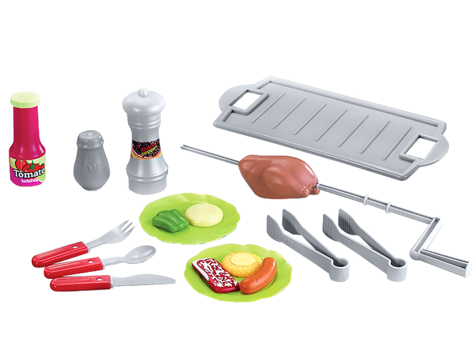 Grill dla dzieci ogrodowy zestaw akcesoria walizka