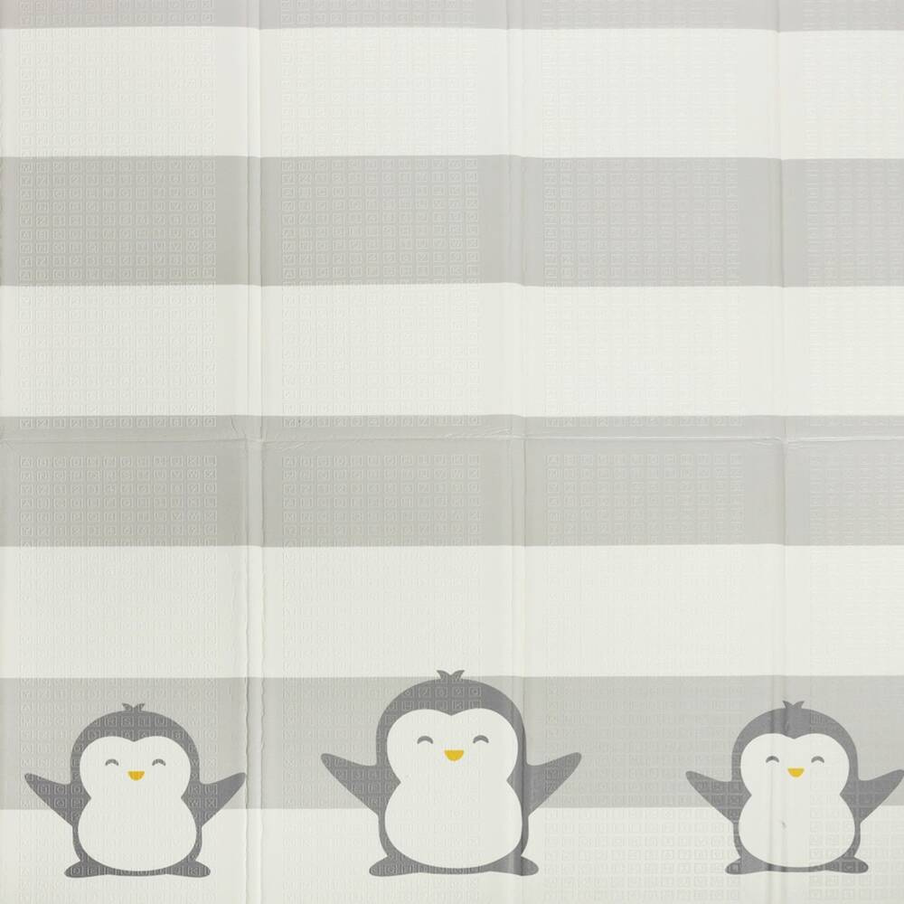 Dwustronna składana kolorowa edukacyjna piankowa mata dziecięca 180x200 cm - pingwinek