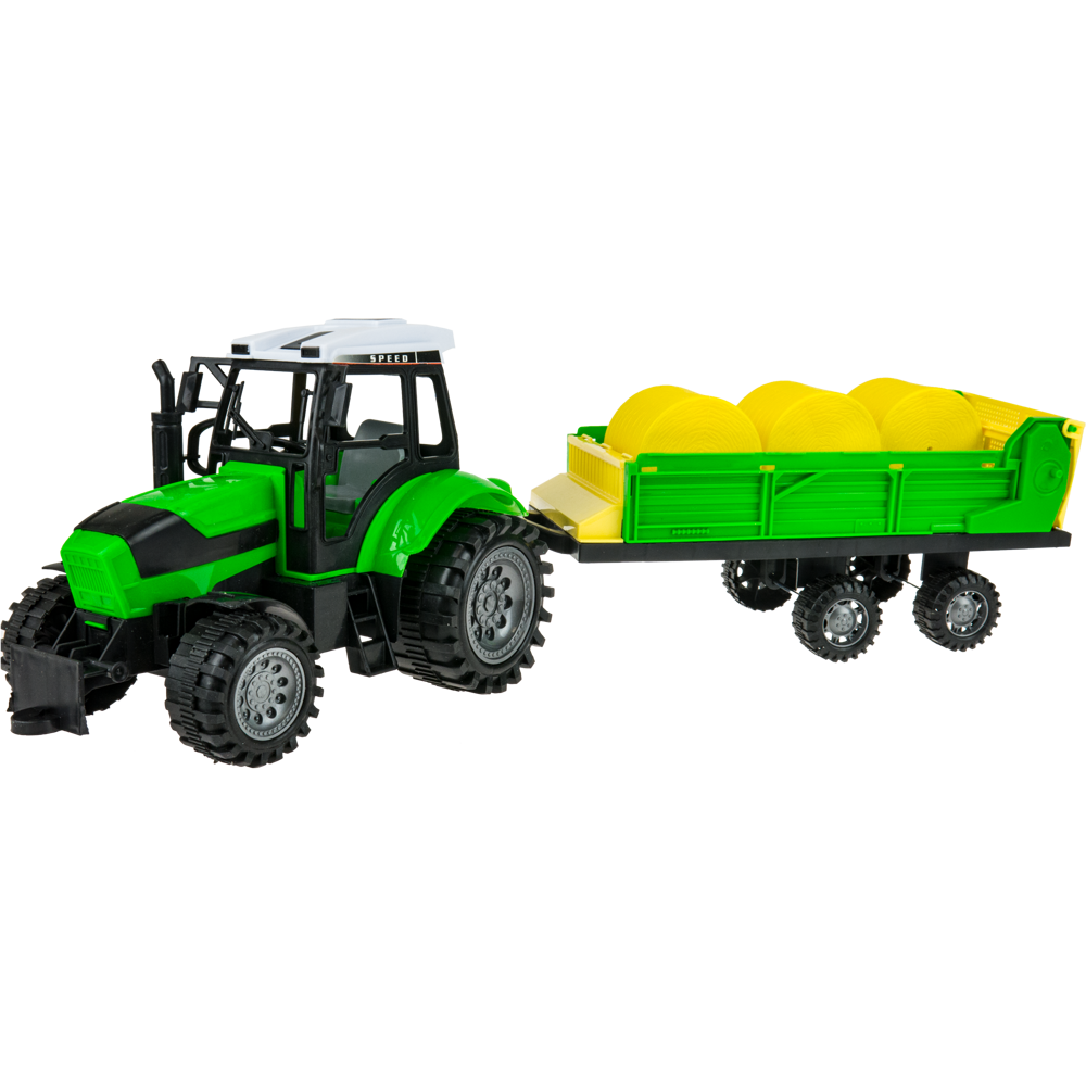 Traktor ciągnik  z przyczepą do bel słomy Farma maszyna rolnicza