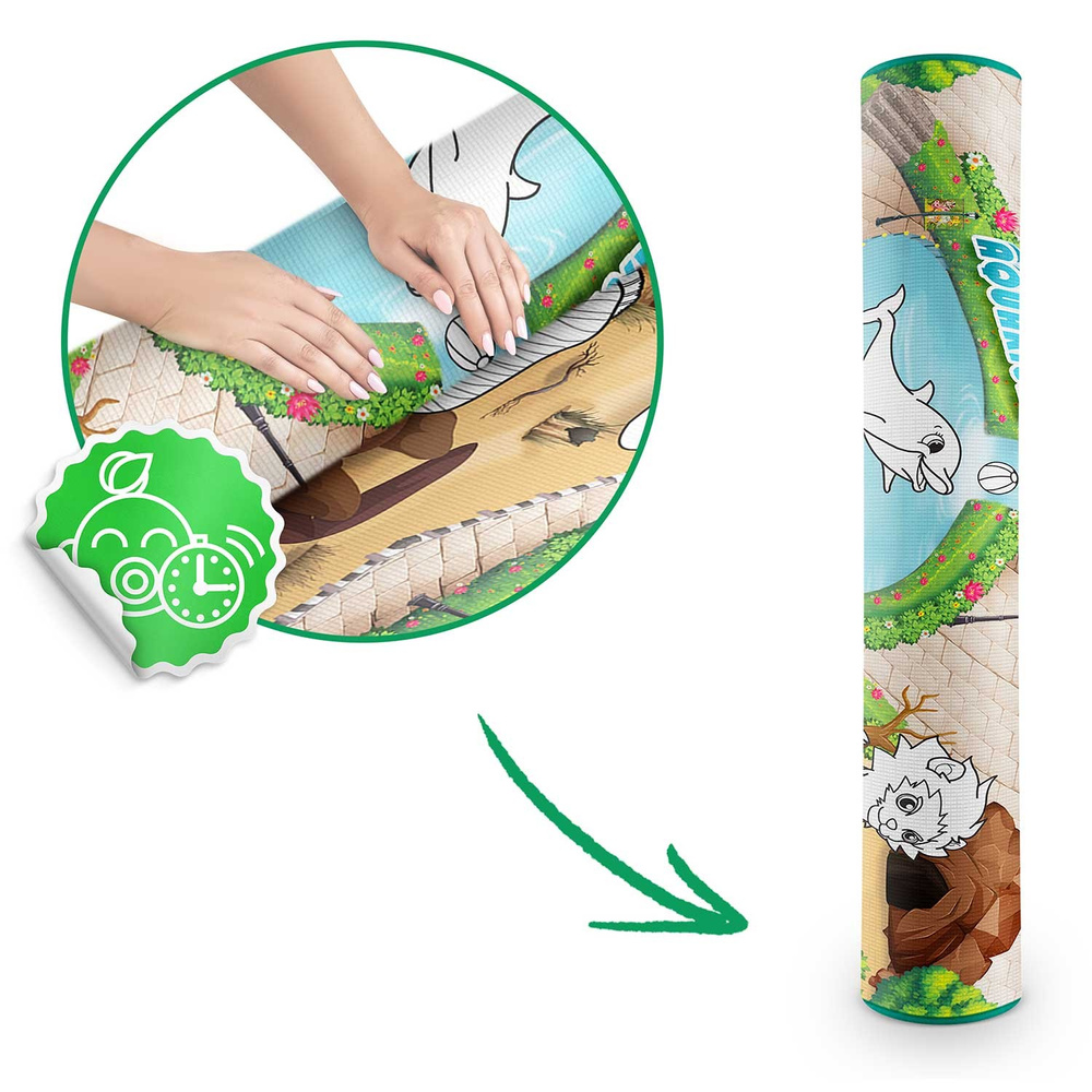 Zwijana mata edukacyjna do kolorowania 120 x 92 cm z mazakiem GRATIS