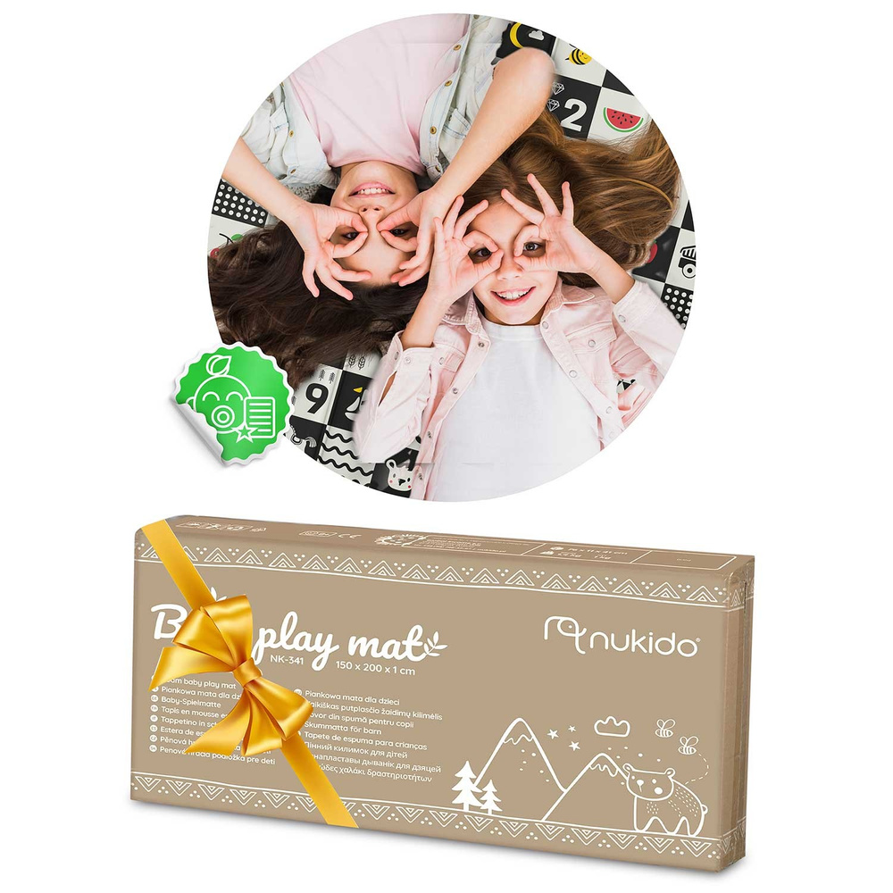 Mata piankowa edukacyjna składana 200 x 180 x 1 cm  ocean-liczby