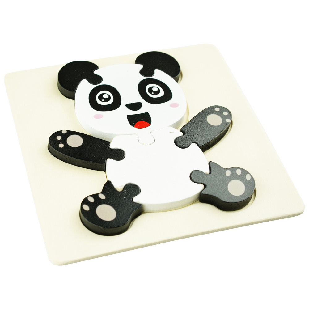 Drewniana kolorowa układanka puzzle Panda