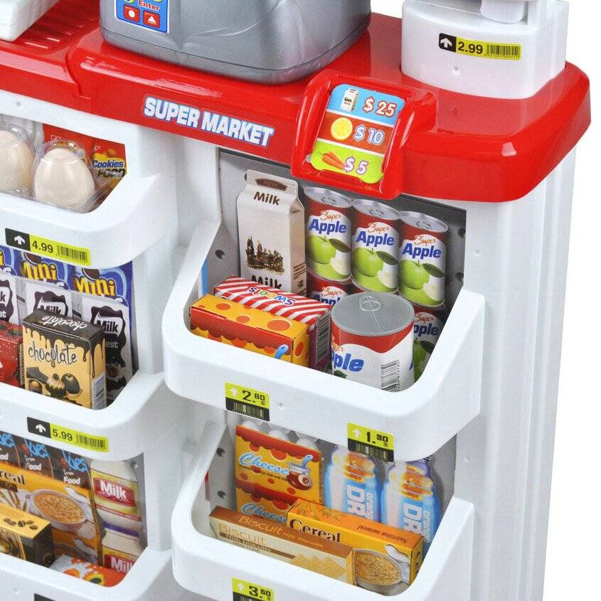 Supermarket Sklep kasa Wózek Zakupy akcesoria market zestaw akcesoria