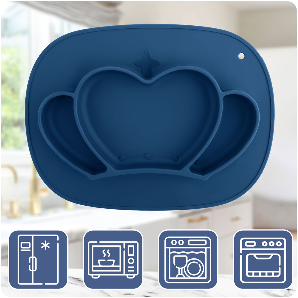 Talerzyk dla dzieci silikonowy do karmienia korona