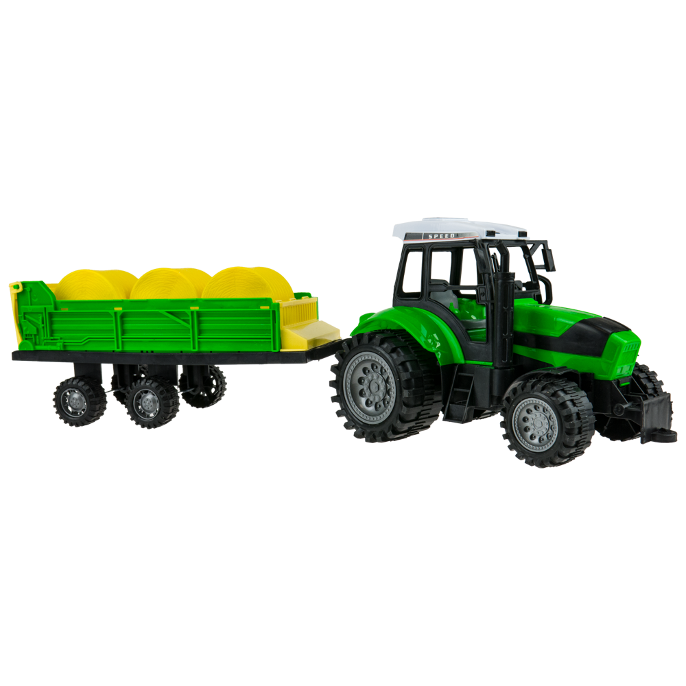 Traktor ciągnik  z przyczepą do bel słomy Farma maszyna rolnicza