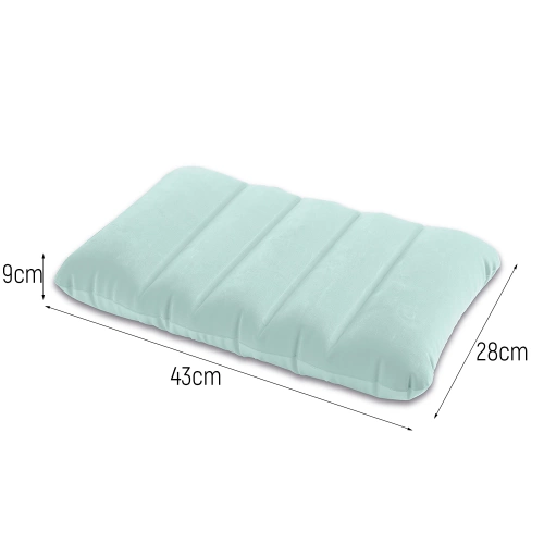 Poduszka dmuchana podróżna welur Niebieska 43 x 28 x 9 cm INTEX 68676