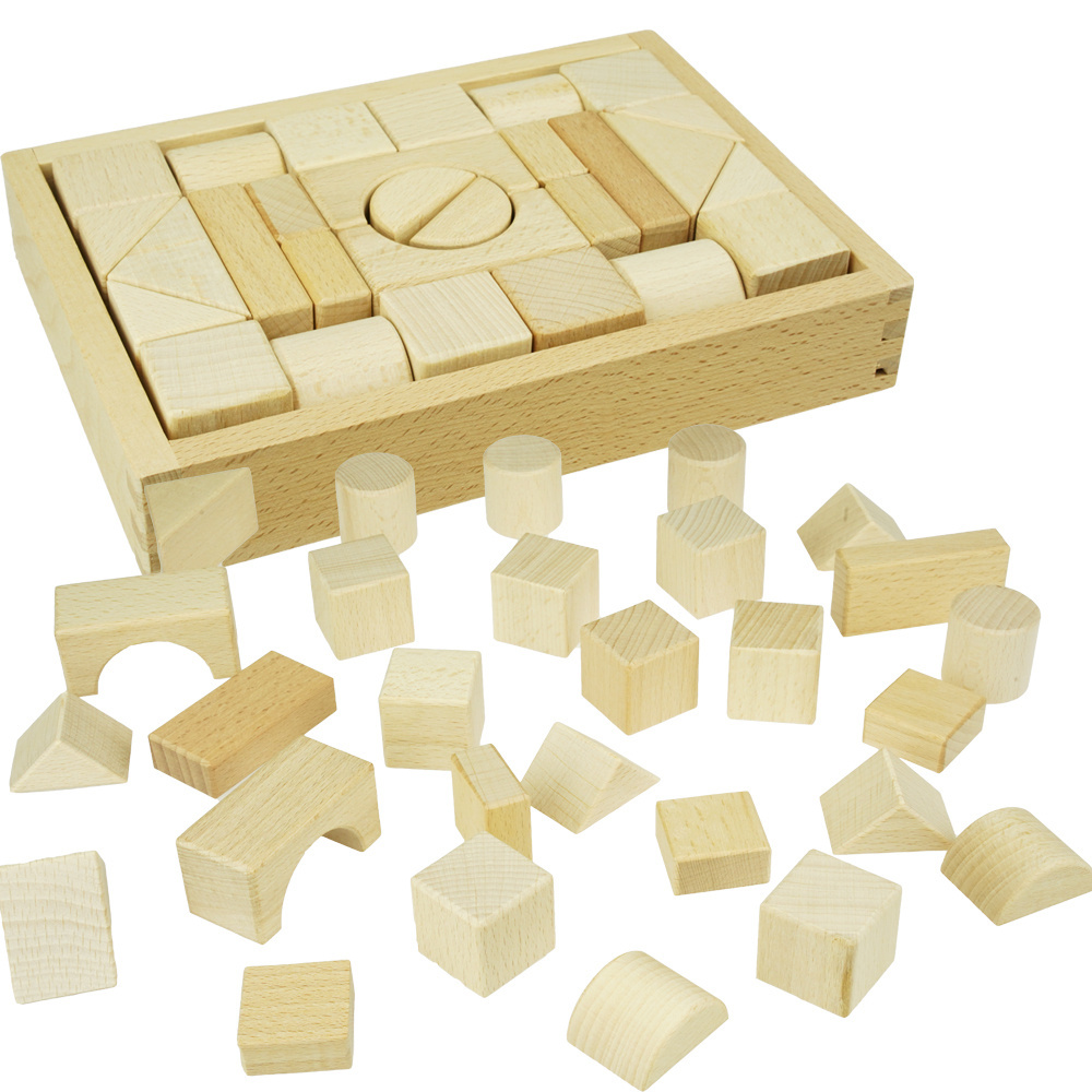 Duże drewniane klocki Sorter konstrukcyjne naturalne