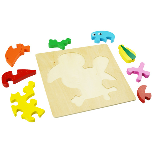 Drewniana kolorowa układanka puzzle Pelikan