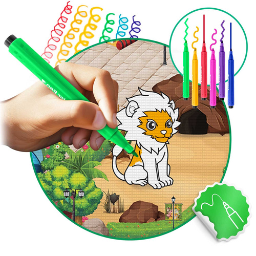 Zwijana mata edukacyjna do kolorowania 120 x 92 cm z mazakiem GRATIS