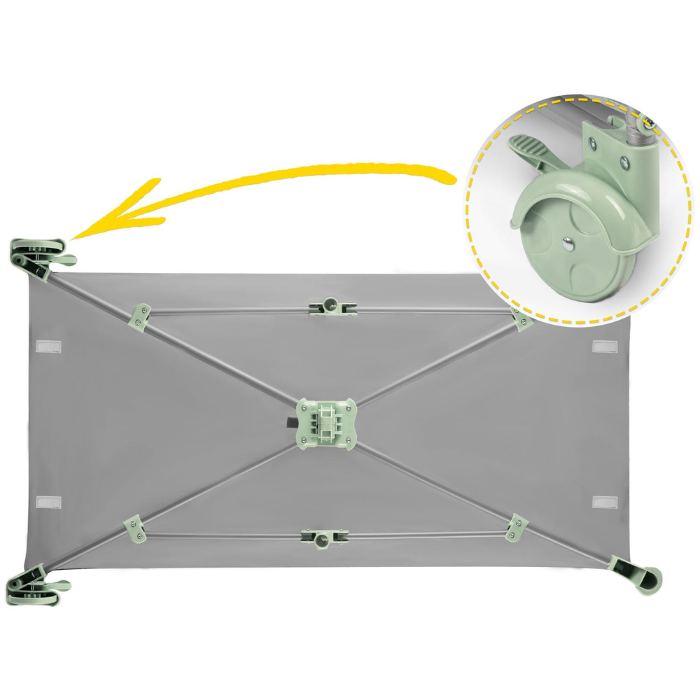 Łóżeczko turystyczne 125 x 65 x 78 cm szaro-miętowe