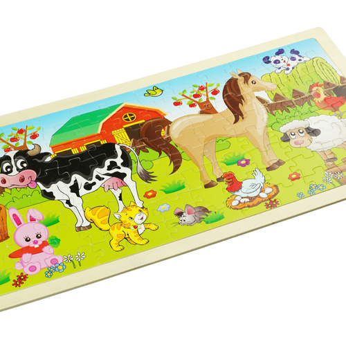 Drewniana kolorowa układanka puzzle Zwierzęta domowe