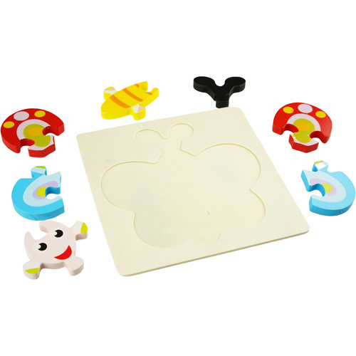 Drewniana kolorowa układanka puzzle Motyl