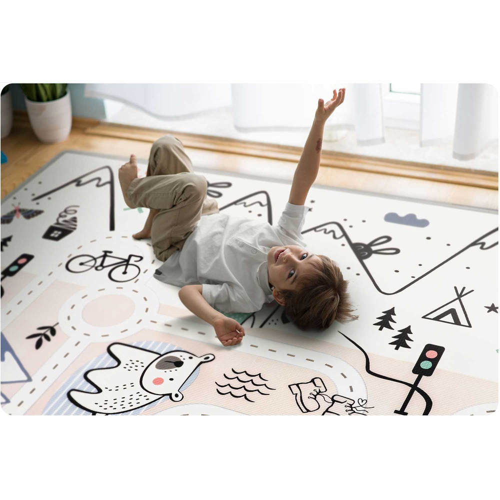 Mata piankowa edukacyjna zwijana 180 x 150 x 1,5 cm