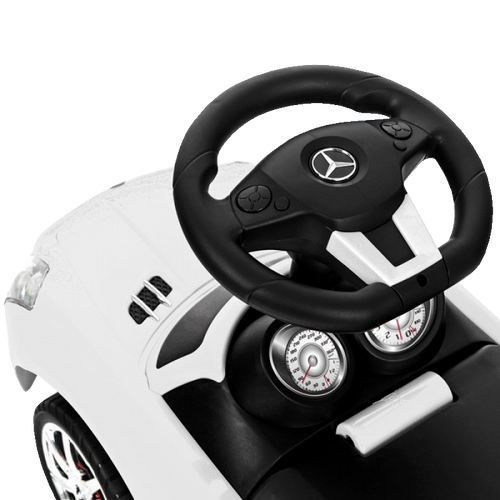 Jeździk 3w1 pchacz auto Samochód dla dzieci Mercedes Biały melodie klakson