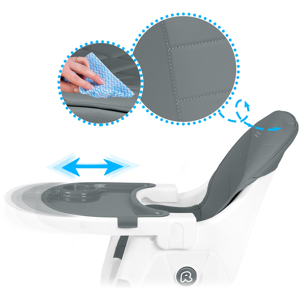 Krzesełko do karmienia Mani szare