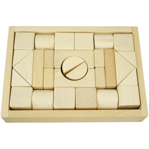 Duże drewniane klocki Sorter konstrukcyjne naturalne