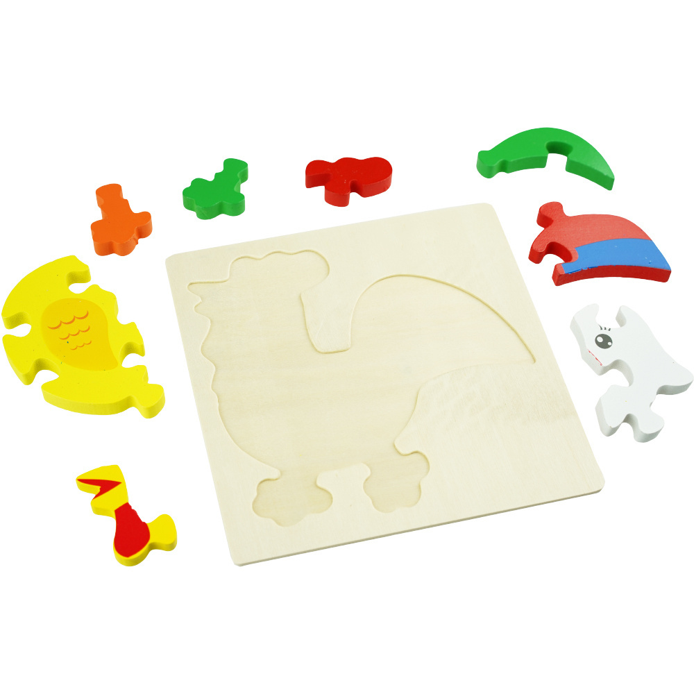 Drewniana kolorowa układanka puzzle Kogut