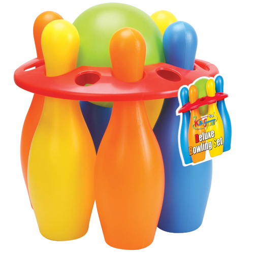 Gra zręcznościowa zestaw kolorowych kręgli z kulą