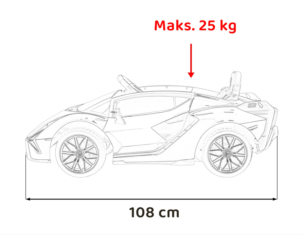 Lamborghini SIAN na akumulator dla dzieci Biały + Pilot + EVA + Wolny Start + Audio LED