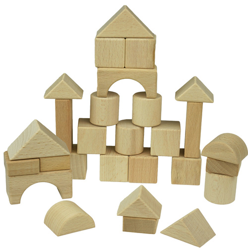 Duże drewniane klocki Sorter konstrukcyjne naturalne