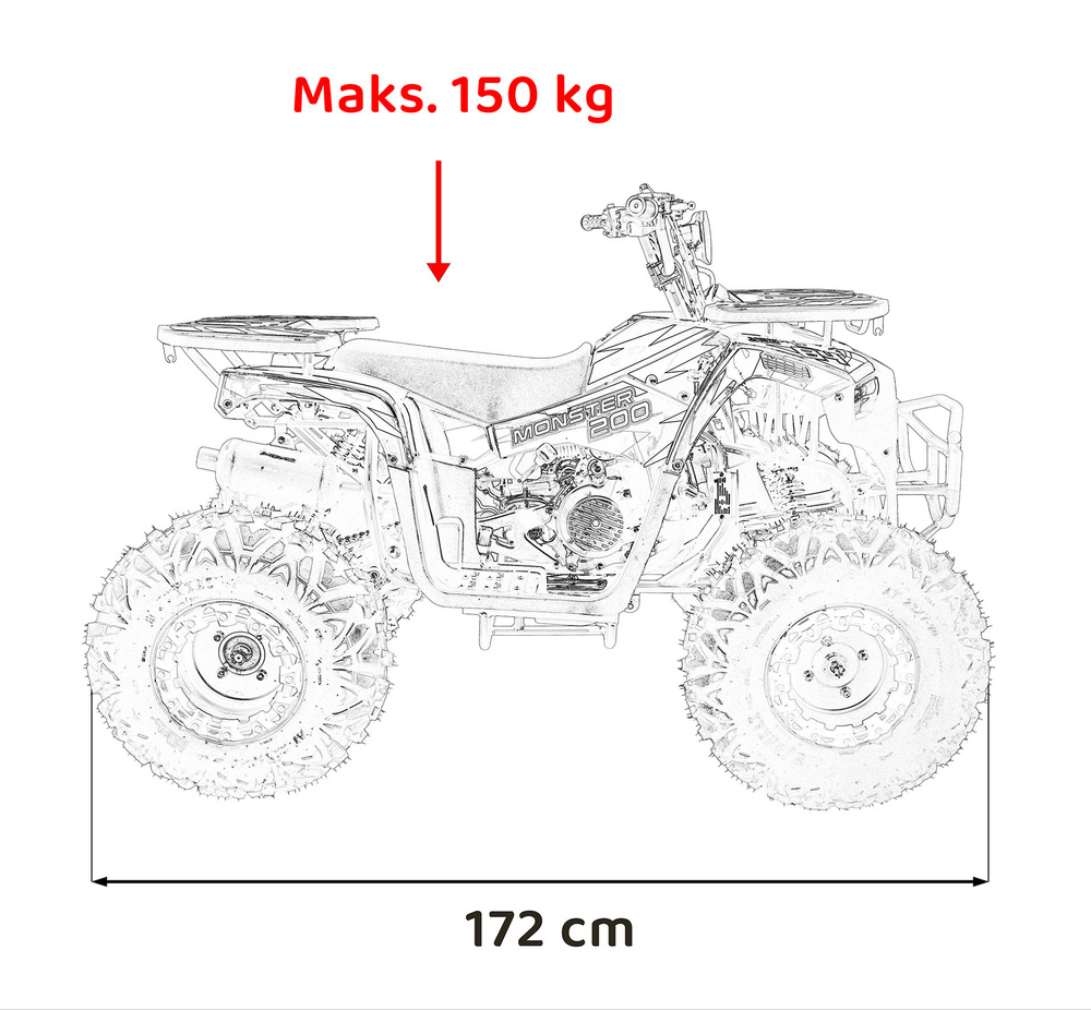 Pojazd Quad Spalinowy 200CC MONSTER Czerwony