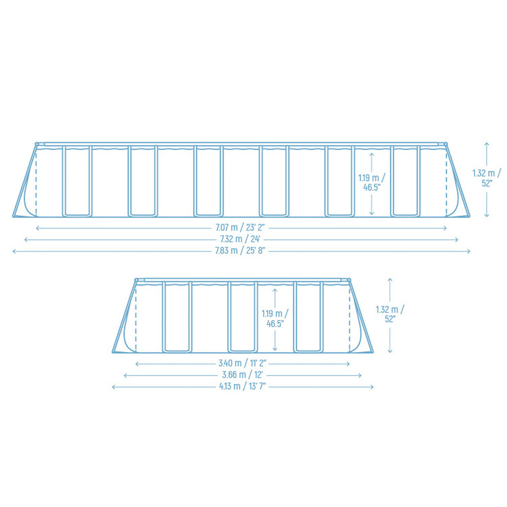 Bestway Basen stelażowy CAŁOROCZNY APX 365 732x366cm pompa drabinka 561KG