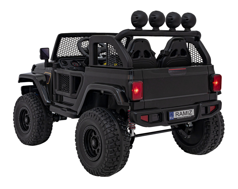 Auto terenowe OFF-ROAD 3.0 dla dzieci Czarny + Pilot + Wolny Start + Pasy + Audio LED