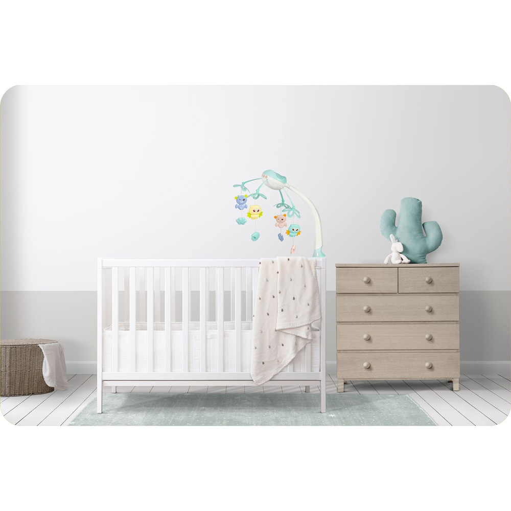 Karuzela do łóżeczka z projektorem  niebieska