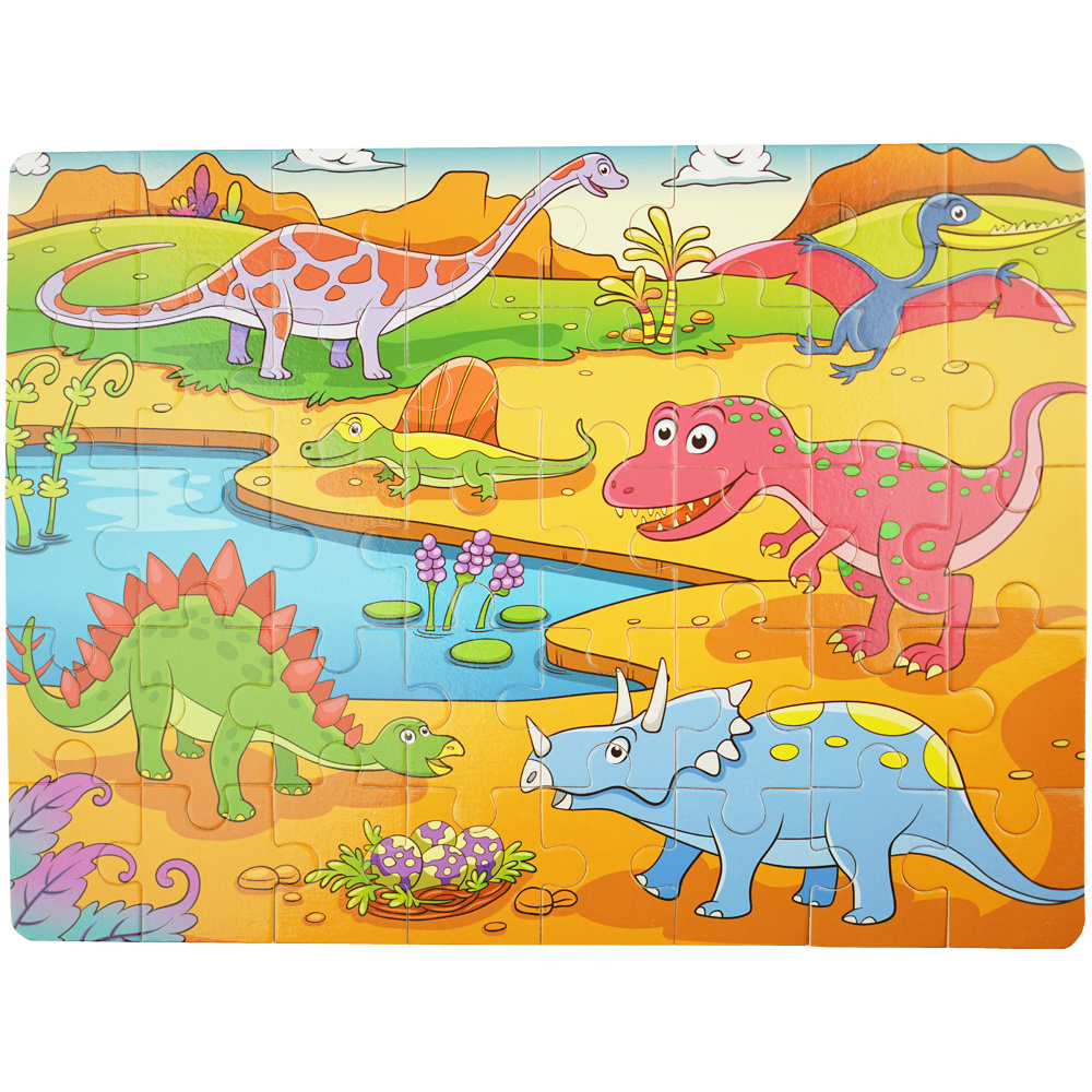 Kolorowa układanka puzzle dla dzieci 40 el. dinozaury