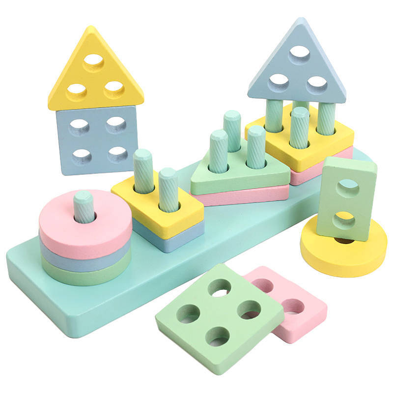 Drewniany sorter układanka logiczna zręcznościowa figury