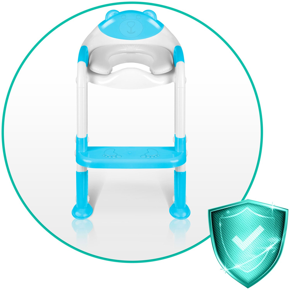 Nakładka na sedes z drabinką miś  niebieska