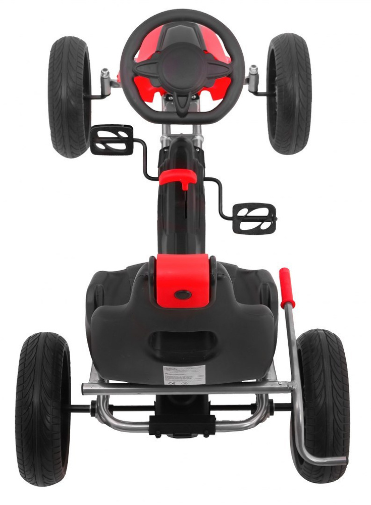 Gokart Grand Ride na pedały dla dzieci 3+ Czerwony + Koła EVA + Regulacja fotela + Hamulec ręczny