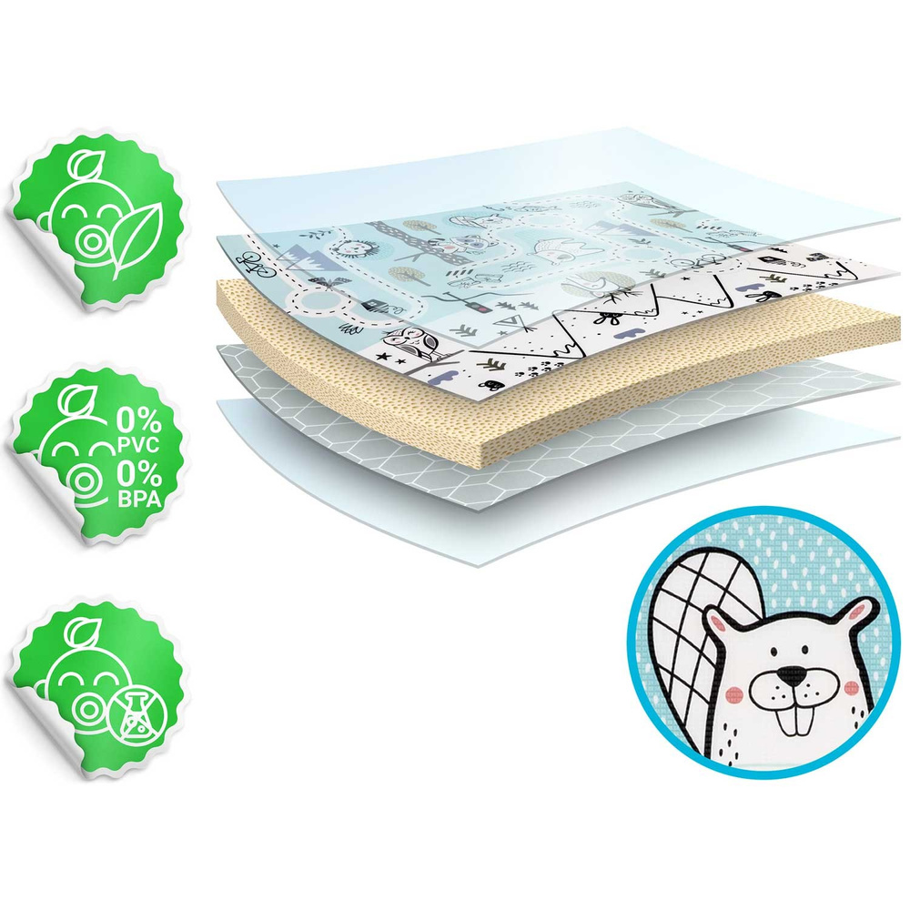 Mata piankowa edukacyjna zwijana 180 x 150 x 1,5 cm