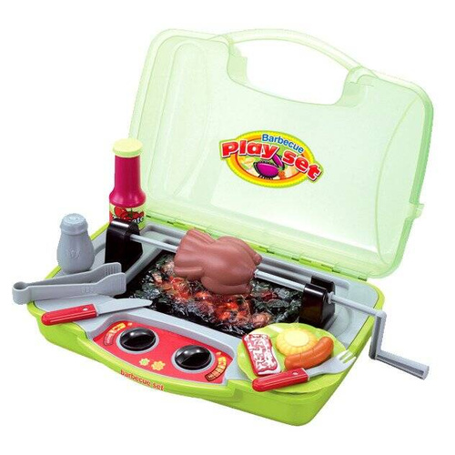 Grill dla dzieci ogrodowy zestaw akcesoria walizka