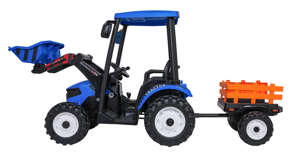 Pojazd MEGA Traktor D68 Z Przyczepką Niebieski