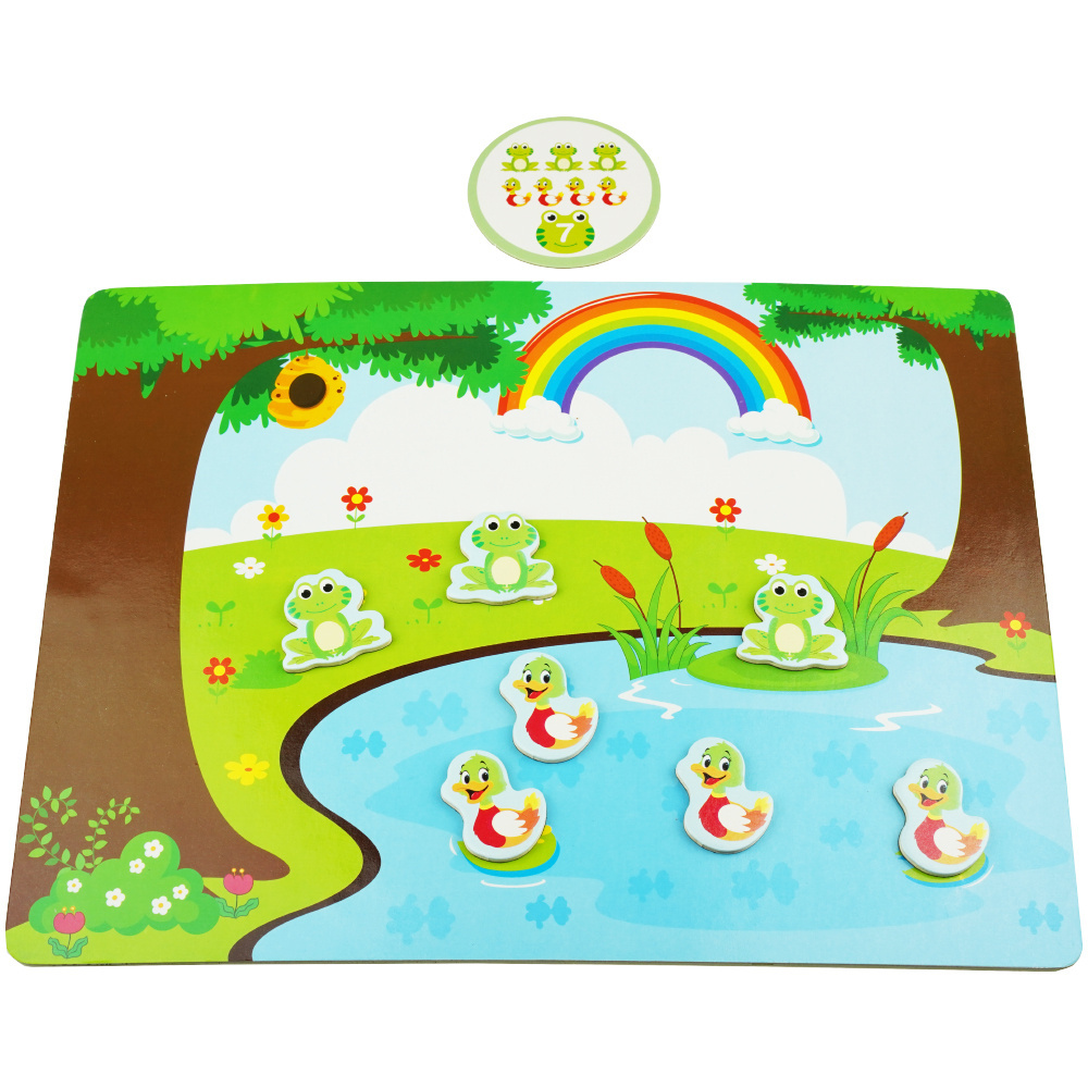 Drewniana kolorowa układanka z łamigówką puzzle magnetyczne -OUTLET