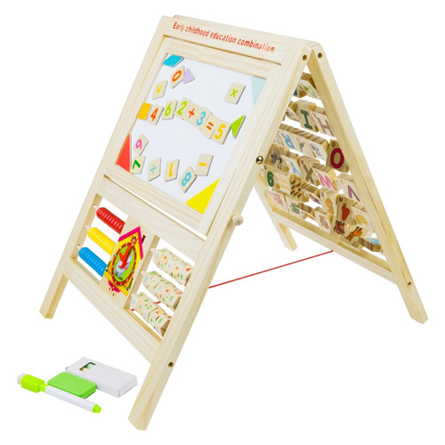 Tablica edukacyjna drewniana z literkami i liczbami 2w1