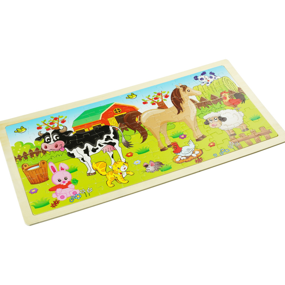 Drewniana kolorowa układanka puzzle Zwierzęta domowe