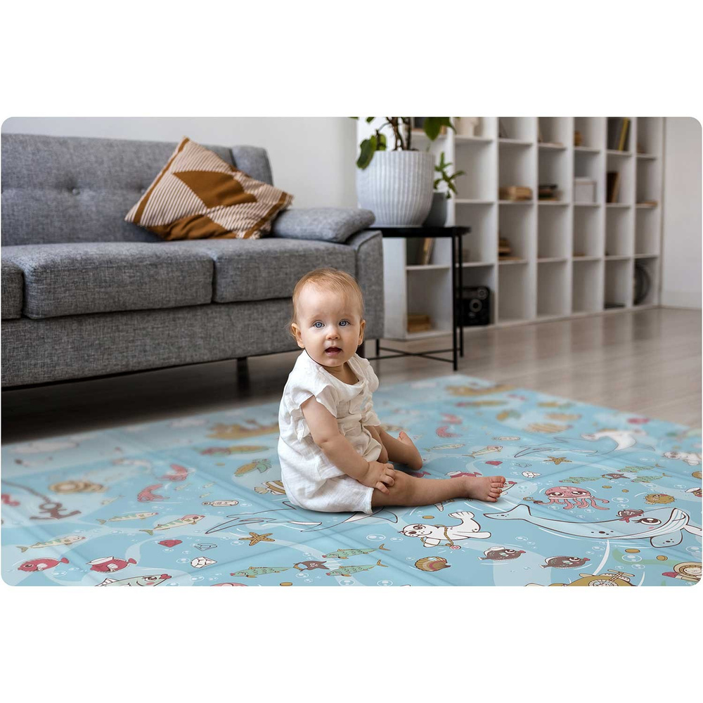 Mata piankowa edukacyjna składana 200 x 180 x 1 cm ziemia