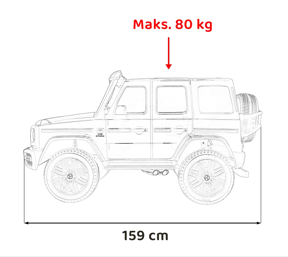 Pojazd Mercedes Benz G63 AMG XXL Czarny