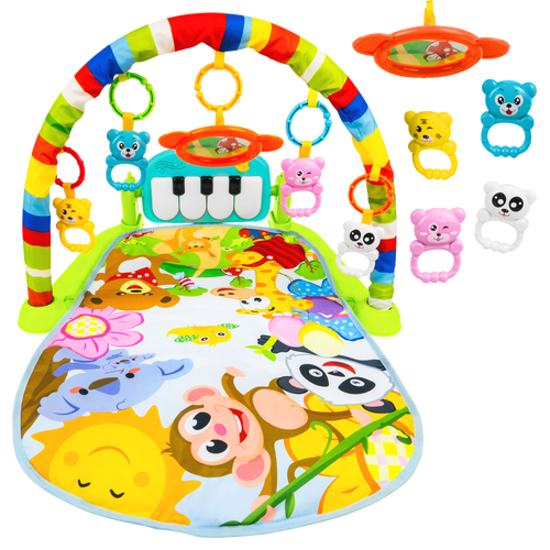 Interaktywna mata edukacyjna z zabawkami + pianino Happy Baby