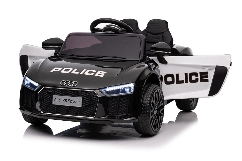 Audi R8 Policja na akumulator dla dzieci + Pilot + EVA + Wolny Start + MP3 LED