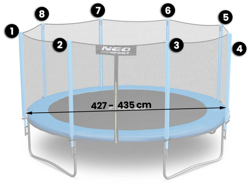 Siatka zewnętrzna do trampolin 435cm 14ft Neo-Sport