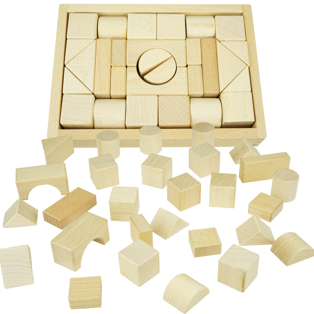 Duże drewniane klocki Sorter konstrukcyjne naturalne