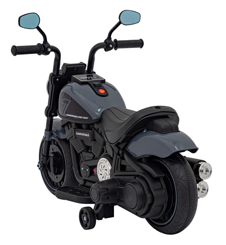 Motorek Chopper FASTER na akumulator dla dzieci Szary + Radio FM + Panel audio + LED