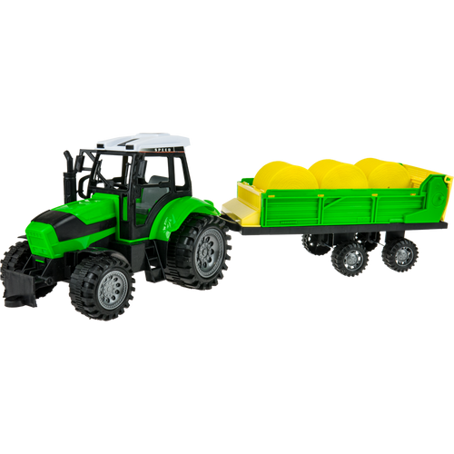 Traktor ciągnik  z przyczepą do bel słomy Farma maszyna rolnicza