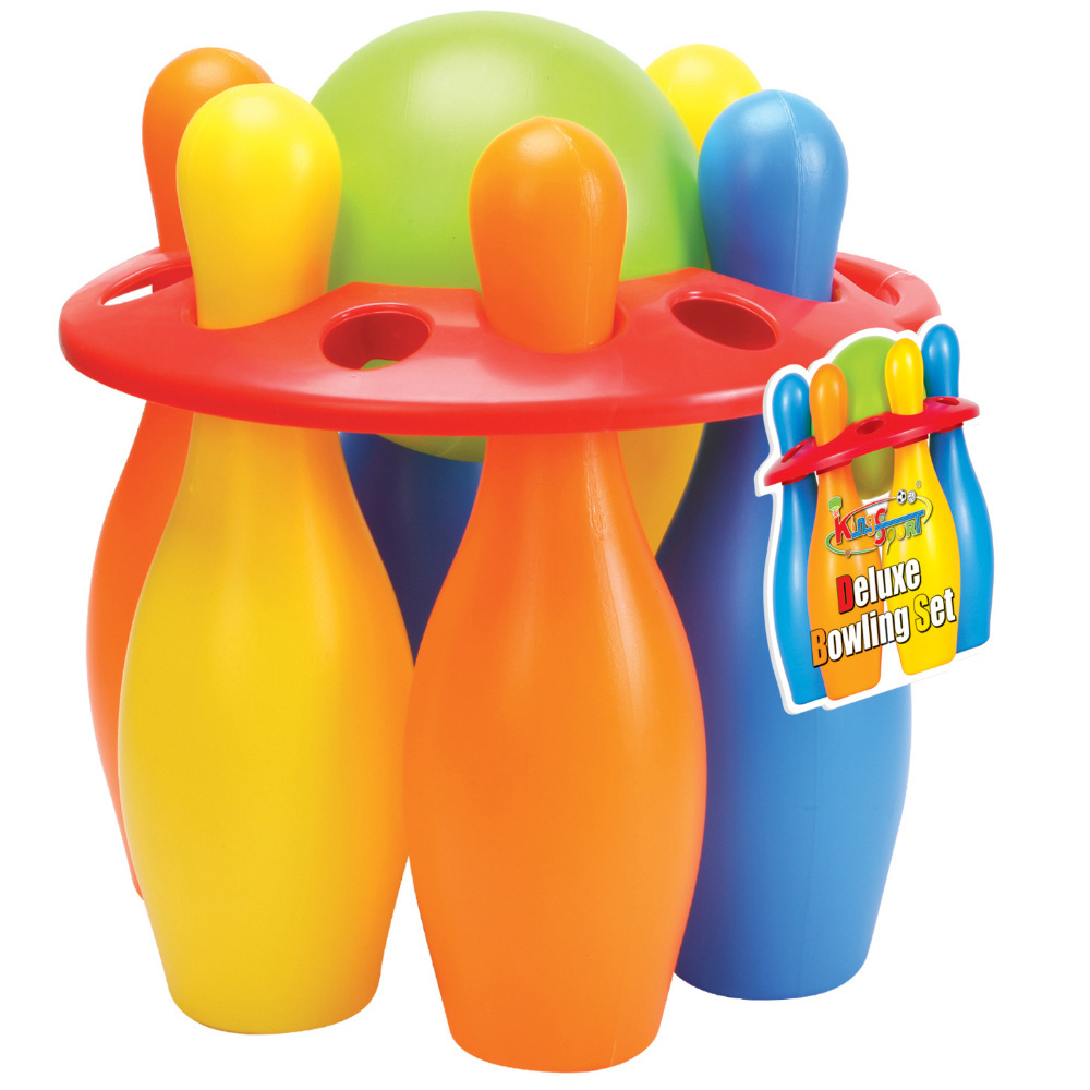 Gra zręcznościowa zestaw kolorowych kręgli z kulą