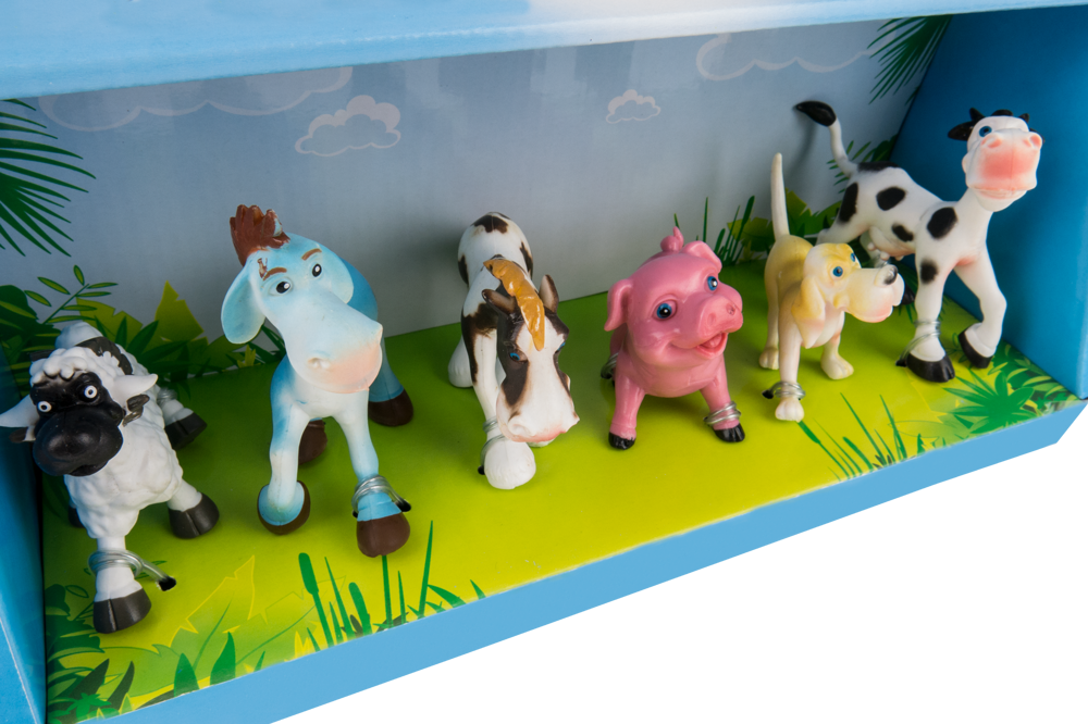 Zestaw zwierząt gumowych Farma figurki Gospodarstwo 6 sztuk