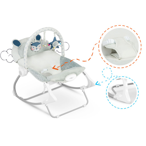 Leżaczek bujaczek z wibracją  - szary